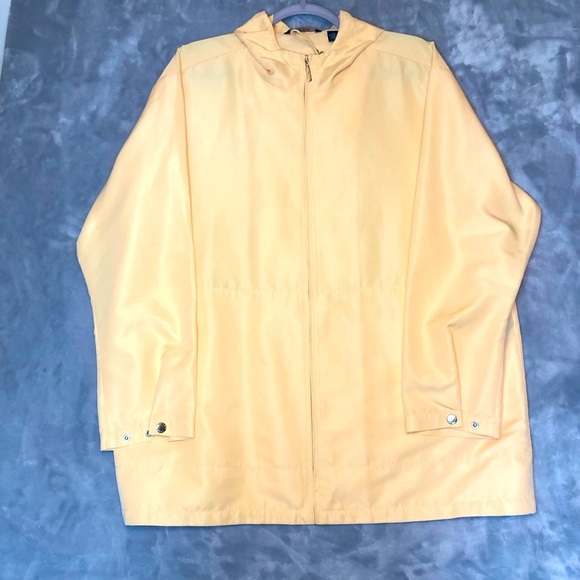 Izod All Weather Mid-Length Zip-Up Hooded Yellow Jacket Size XL - Picture 1 of 7